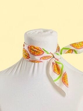 Vintage Gap Silk Scarf NOS– Citrus Print, 17”x17”